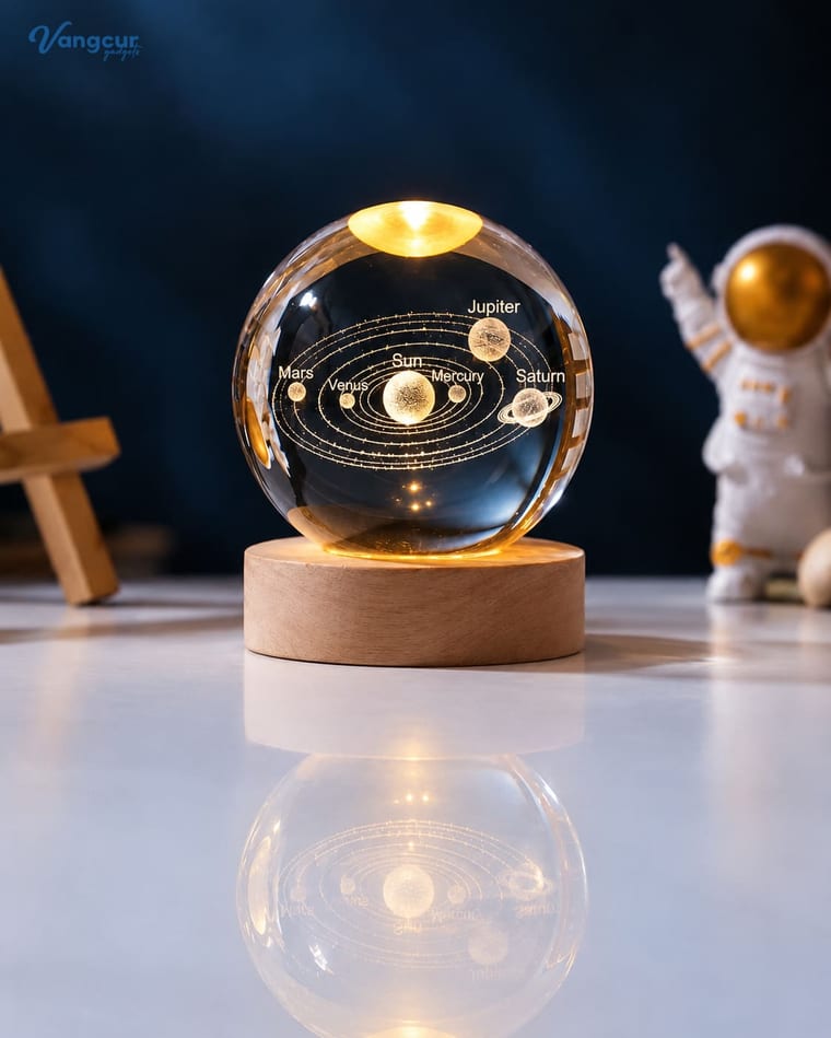 3D Solar System Crystal Ball Lamp Single Color Vangcur