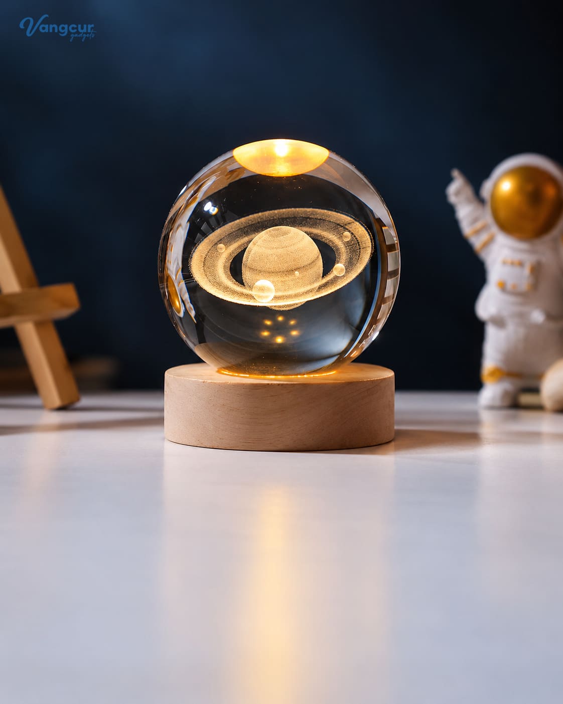 3D Saturn Crystal Ball Lamp Single Color Vangcur