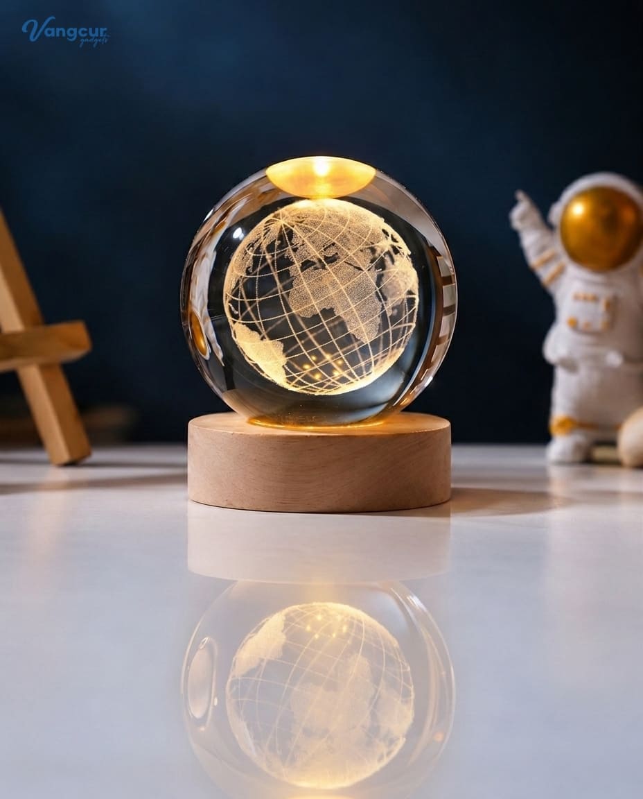 3D World Globe Crystal Ball Lamp Single Color Vangcur